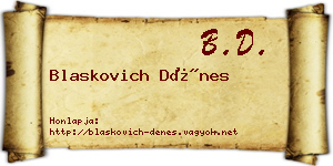 Blaskovich Dénes névjegykártya