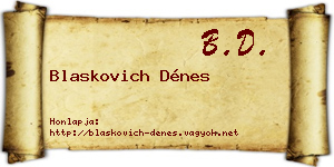 Blaskovich Dénes névjegykártya