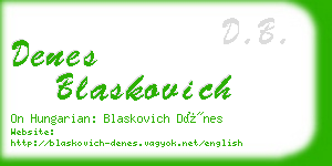 denes blaskovich business card